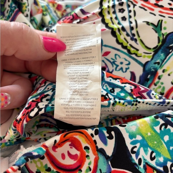 Lauren Ralph Lauren Paisley Halter One Piece Swimsuit Women’s Size 14 Beachy - Picture 9 of 10